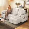 thumbnail image 2 of HOMCOM Canapé-Lit, Divan-Lit Escamotable avec Ports USB, Rangement dans la Chaise, 2 of 10