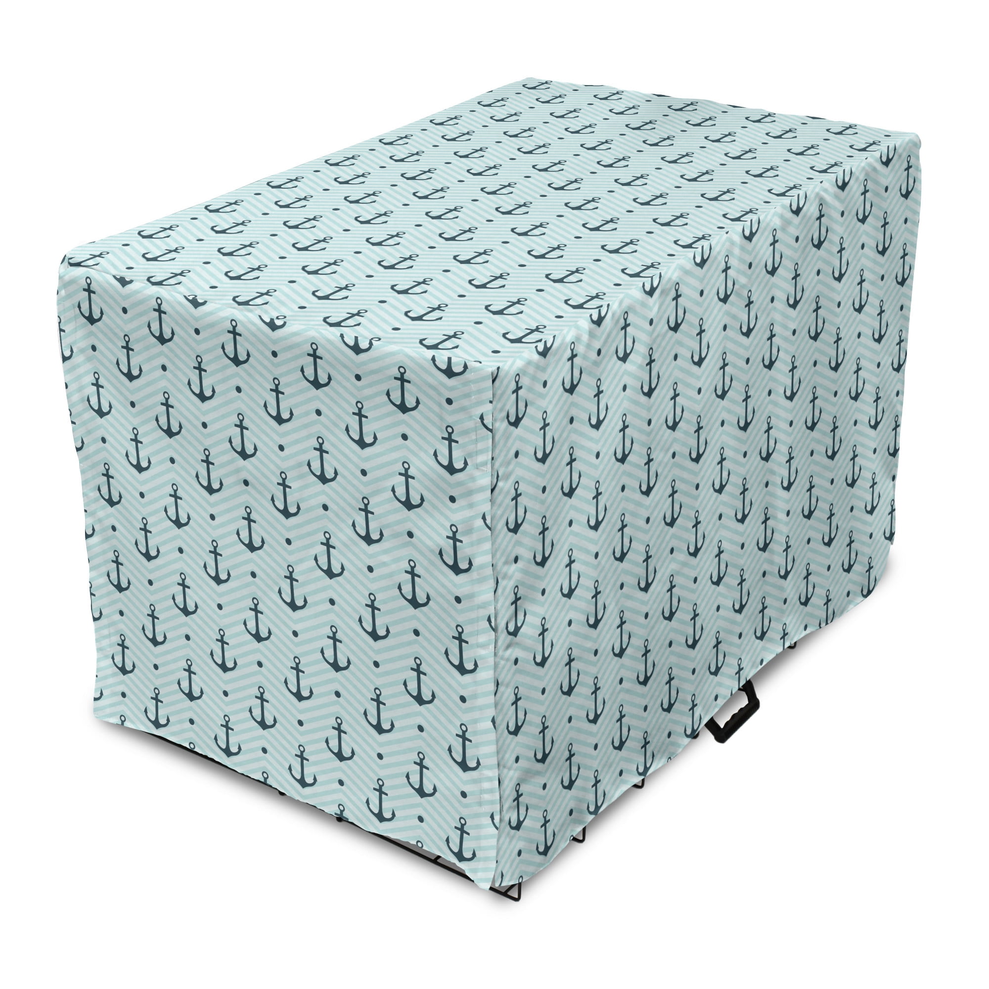 Anchor Dog Crate Cover, Anchors Zigzag Chevron Background Abstract