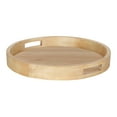 thumbnail image 1 of Kate and Laurel Hutton Large Round Wood Tray with Handles, Light Natural Finish, 1 of 4