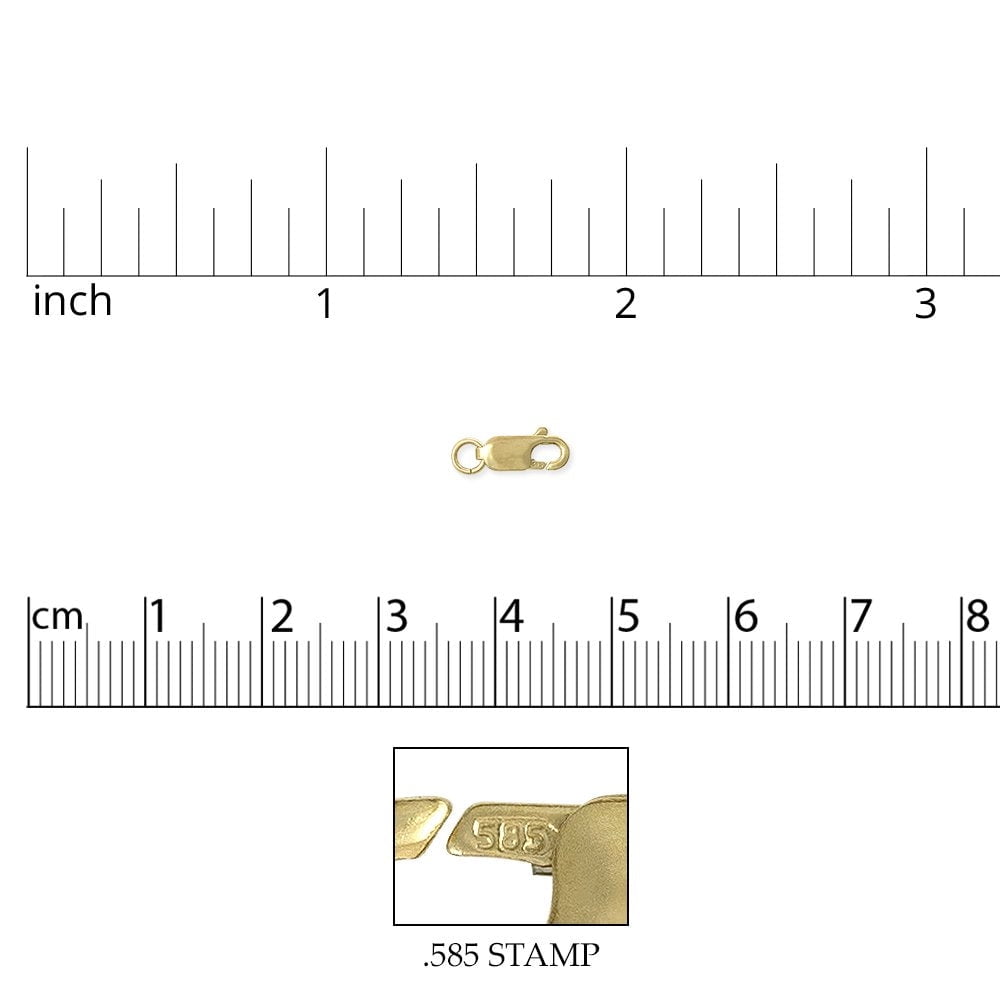 Jewelry Lobster Clasp 8x3mm 14 Karat Solid Yellow Gold