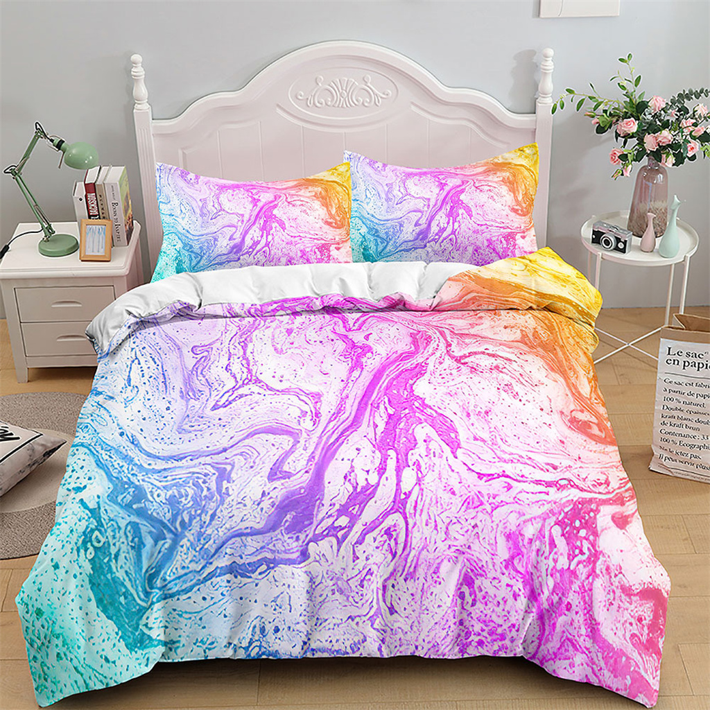 3D Colorful Art Marble Print Comforter Duvet Cover Twin Full Queen King