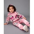 thumbnail image 4 of Disney Minnie Mouse Toddler Girls’ Outfit Set - Two Piece Allover Print Hoodie with Ears & Bow and Matching Jogger Pants (Berry, 4T), 4 of 5