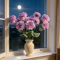 thumbnail image 5 of 3 - Head Artificial Dahlia Silk Flowers, Living Room Decor, Dining Table Centerpiece, Wedding and Event Decor, Easy Care, Modern Indoor Accent,Purple A, 5 of 6