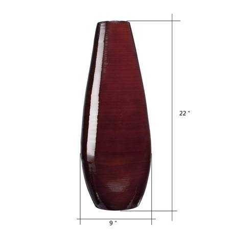 15 Creative Vase Fillers Villacera Handcrafted 22” Tall Brown Bamboo Vase | Decorative Tear Drop Floor Vase for Silk Plants, Flowers, Filler Decor | Sustainable Bamboo ()