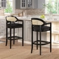 thumbnail image 3 of Americana Mid-Century Modern 30.5" Cane Back Bar Stool Jet Black, 3 of 10