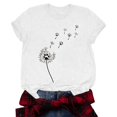 thumbnail image 1 of Gibobby Playera Manga Corta para Mujer Camiseta manga corta con cuello redondo y estampado diente león para mujer(Azul celeste,M), 1 of 2