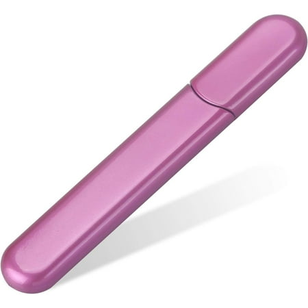 Premium Glass Nail File with Case Crystal Diamond Salon Best Beauty Nail Buffer for Natural and Acrylic Nails Christmas Gift for Woman and Man Rose Red