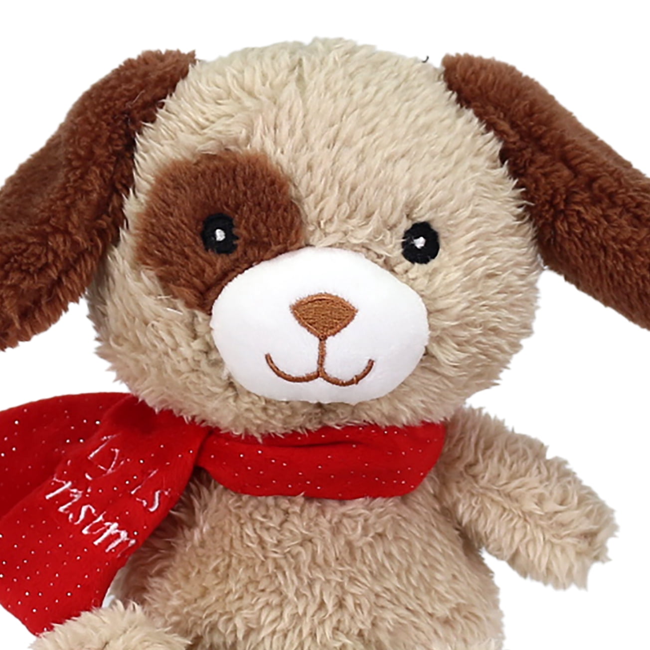 (2 pack) Brown First Christmas Dog Child's Plush Toy, 7 in, by Holiday Time