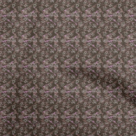 oneOone Cotton Cambric Brown Fabric Galaxy Sewing Craft Projects Fabric Prints By Yard 42 Inch Wide