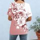 thumbnail image 5 of Xuyuer Blouse for Women Dressy Casual Short Short Sleeve Boho Tops Fashion Floral Crew Neck Tunic Shirts Summer Clothes Fashionable Casual Loose Round Neck T-shirt Solid Color Top, 5 of 7