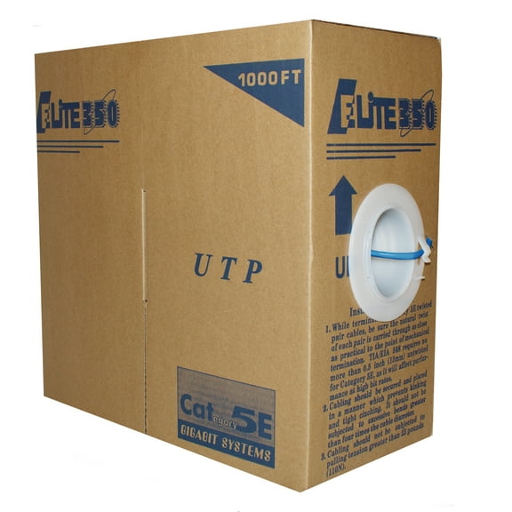 Infinity Cable CAT5E Stranded CM 100% Pure Copper, Bulk Cable 1000ft. Pull Box, Blue