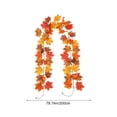 thumbnail image 2 of Artificial Fall Maple Leaf Garland, 68.9 Inch Flexible Autumn Vine with Pumpkin & Berries, Seasonal Mantel & Table Decor by XSAOP, 2 of 6