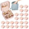 thumbnail image 1 of 22 Pcs Organizadora de Joyero de Viaje, 10x10cm Alajeros Joyeria Mujer, Alhajero de Viaje de PU, Mini Joyeros Organizadores Portátil para Anillos, Pendientes, Collares y Brazaletes (Rosa), 1 of 7