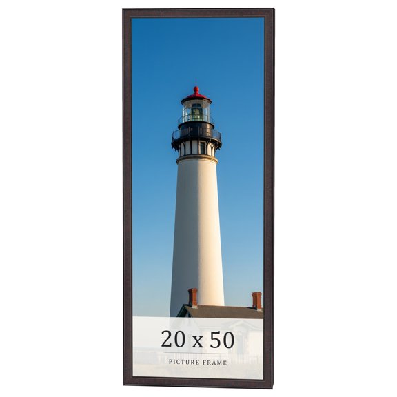20x50 Rustic Brown Real Wood Picture Frame Width 0.75 inches | Interior Frame Depth 0.5 inches |