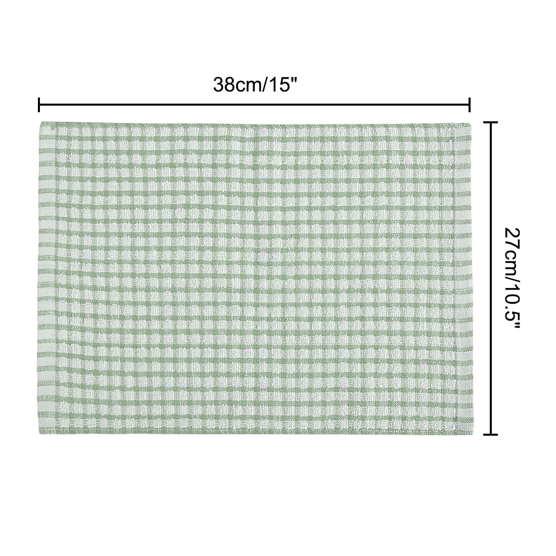 Unique Bargains Cotton Absorbent Kitchen Dish Cleaning Towels Green