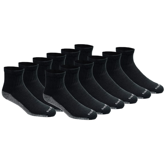 Calcetines Dickies Dri-Tech Moisture Control Quarter para hombre, negros