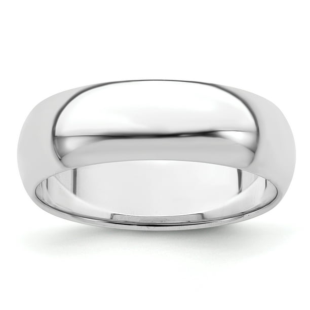 925 Sterling Silver 6mm Half Round Size 12.5 Wedding Band Ring Classic