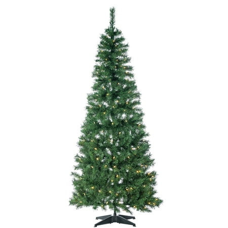 Gerson 6-Foot High Pop Up Pre-Lit Green PVC Fir Tree with Warm White