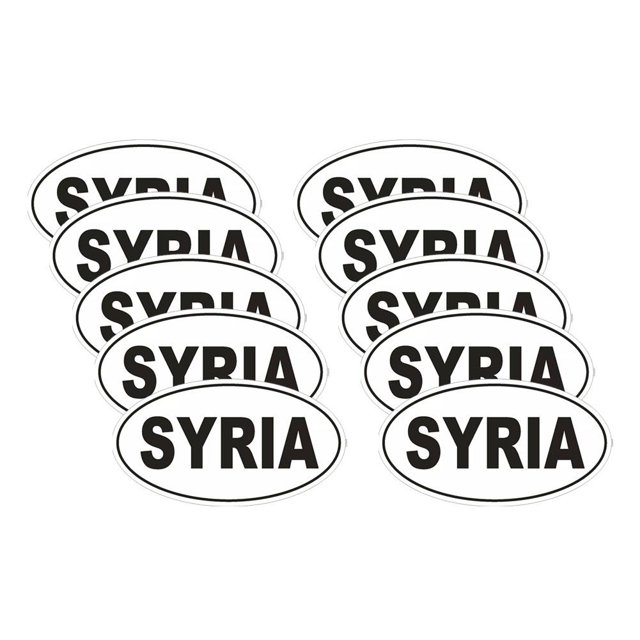 EZLIFE Pegatina de la bandera de Siria, calcomanía ovalada con código de país de Siria, calcomanía autoadhesiva para parachoques de automóviles y camiones (1/4/10/20 piezas)