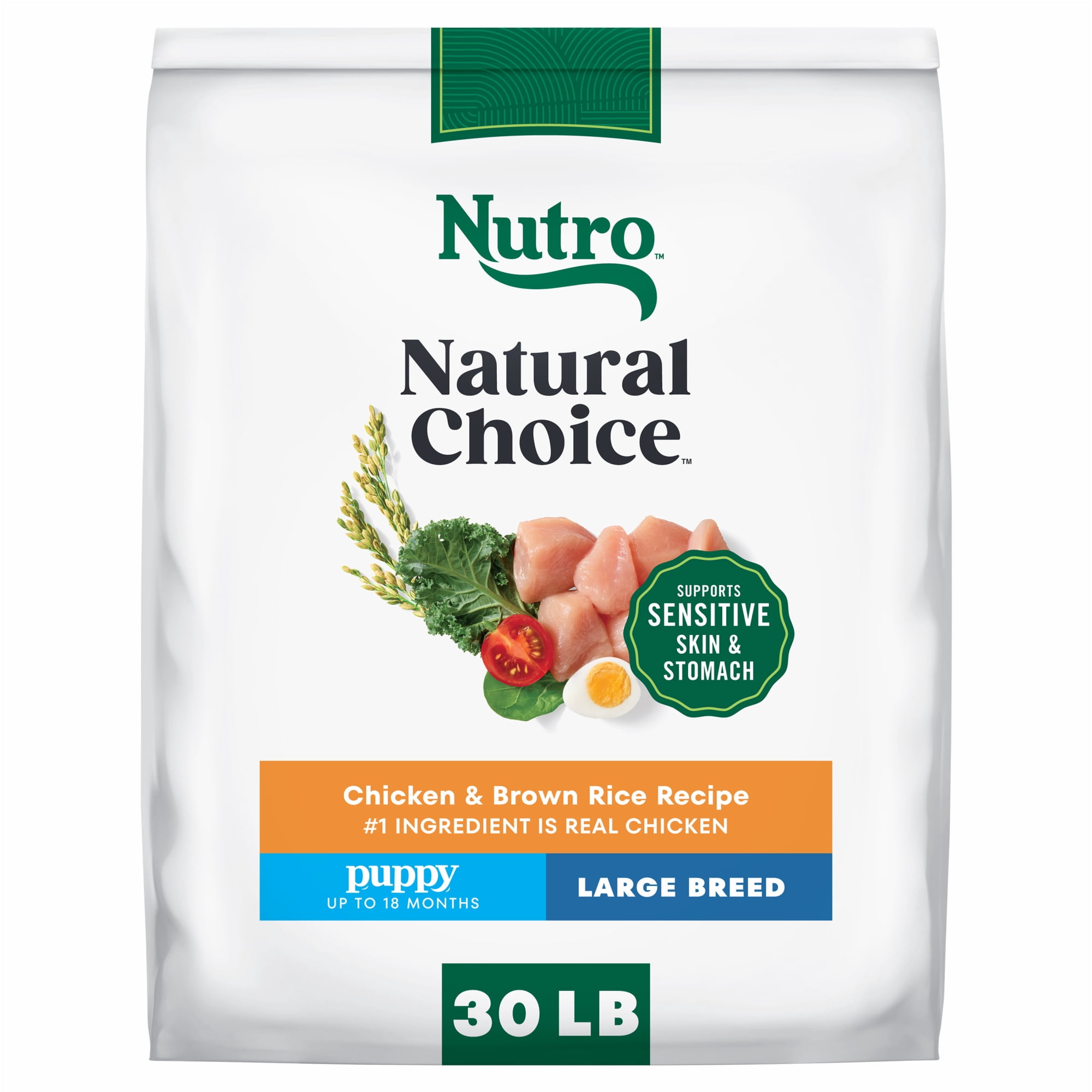 NUTRO NATURAL CHOICE Chicken & Brown Rice Dry Dog Food for Large Breed Puppies, 30 lb. Bag