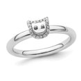 thumbnail image 1 of Anneau de chat en argent sterling avec des diamants d'accent, 1 of 4