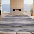 thumbnail image 2 of Design&I 9'x12' Washable Area Rug Purple Ombre Grey Watercolor Wave Abstract Brushstroke Stripe for Dining Room, Basement, Large Office, Snag-Free, 2 of 7