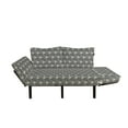 thumbnail image 2 of Grey Geometric Futon Couch, Diagonal and Horizontal Lines Forming Triangles Abstract Repeating Motifs, Daybed with Metal Frame Upholstered Sofa for Living Dorm, Loveseat, Grey Cream, by Ambesonne, 2 of 4
