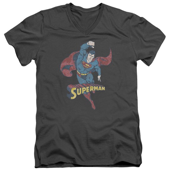 Dco - Desaturated Superman - Slim Fit V Neck Shirt - X-Large