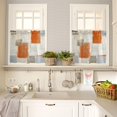 thumbnail image 4 of Kitchen Curtains and Valance Set Orange Scribble Abstract Square Wall Set Light Filtering Tier Orange Smearhoe 1 Valance(54inchx18inch)+2 Tiers(27.5inchx36inch) 57236-03-11 0, 4 of 5