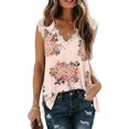 thumbnail image 3 of Jumpingount Chaleco de mujer Casual Tanktop mujer playa vacaciones deportes ropa lavable transpirable diario Vintage verano Top regalos Prendas para la parte del cuerpo Flor rosa M, 3 of 6