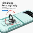 thumbnail image 5 of TECH CIRCLE Galaxy Z Flip 4 Case, Magnetic Ring Kickstand Military Grade Shockproof Heavy Duty Protective with Magnetic Car Mount Holder For Samsung Galaxy Z Flip 4 5G 6.7 inch,Green/Green, 5 of 9