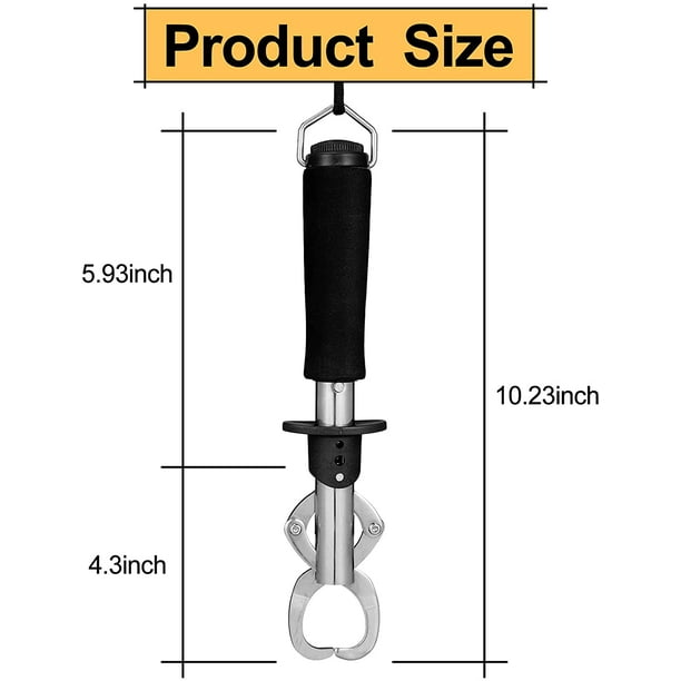2 Pieces Fish Lip Gripper Stainless Steel Fish Lip Grabber Portable Fishing  Gripper Fish Tackle Fish Holder Fish Scales, 33 Pound Fish Lip Grip Tool  with Weight Scale and Strap for Fishing