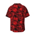 thumbnail image 2 of Haiem Red Skulls 3 Men's Casual Shirts Short Sleeve Button Down Shirts Fashion Textured Summer Beach Shirt-3X-Large, 2 of 7