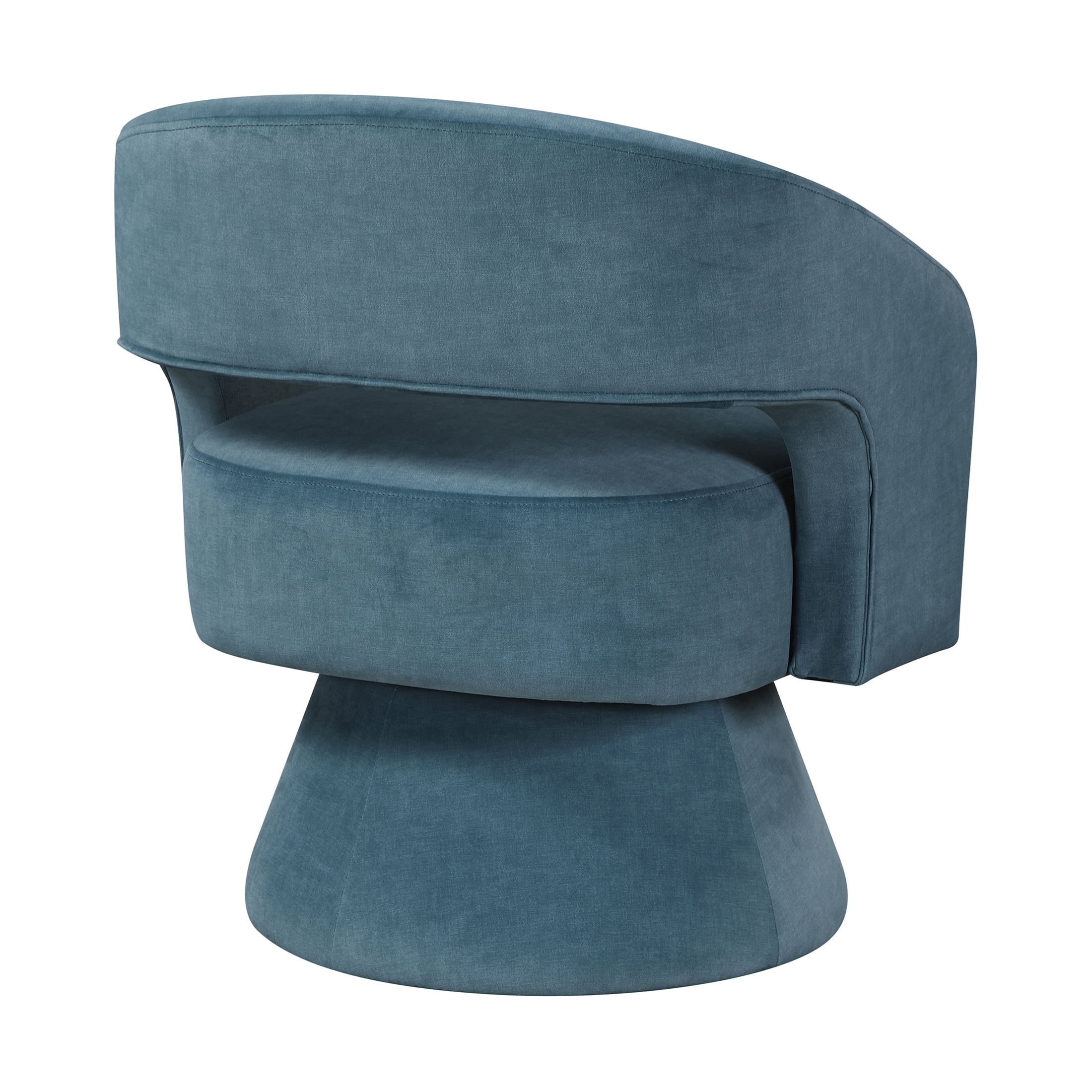 OakvillePark Alderwyn Velvet Swivel Chair with Round Base, Dark Teal