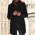 thumbnail image 2 of Clearance 2024!Overcoat for Women Wool Cardigan Coats With Pockets Lapel LongJacket Fashion Solid Casual Outerwear, 2 of 5
