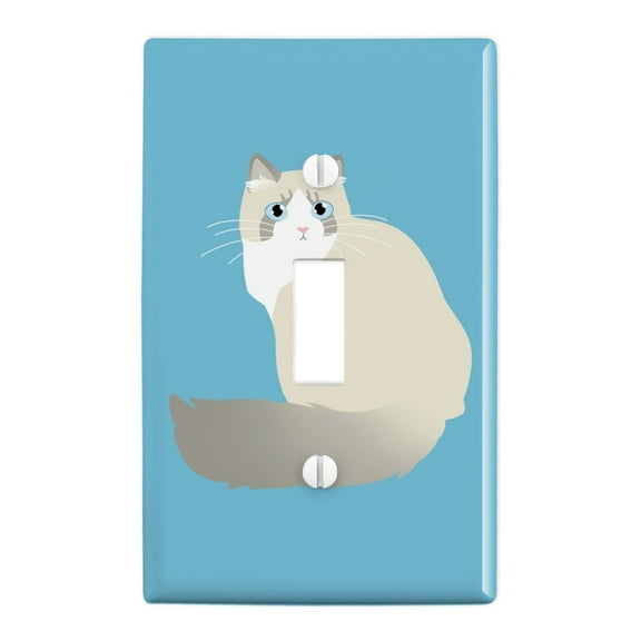 Ragdoll Cat Plastic Wall Decor Toggle Light Switch Plate Cover