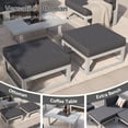 thumbnail image 6 of Techmilly Aluminum Patio Furniture, Metal Patio Conversation Set with Waterproof Cover, 5 Inch Thick Cushions , Modern Outdoor Furniture for Deck & Backyard, Light Gray, 6 of 8