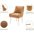 thumbnail image 4 of SEYNAR Modern Glam PU Leather Dining Chair or Vanity Chair Set of 2 with Rear Handle(Brown), 4 of 6