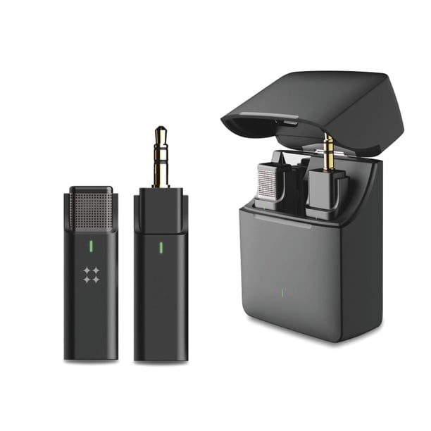 Seitruly Micrófono inalámbrico para teléfono móvil, recargable, automático, Audio, cuello de baja latencia, micrófono con Clip con estuche de carga, Cables de audio/vídeo Tipo 3