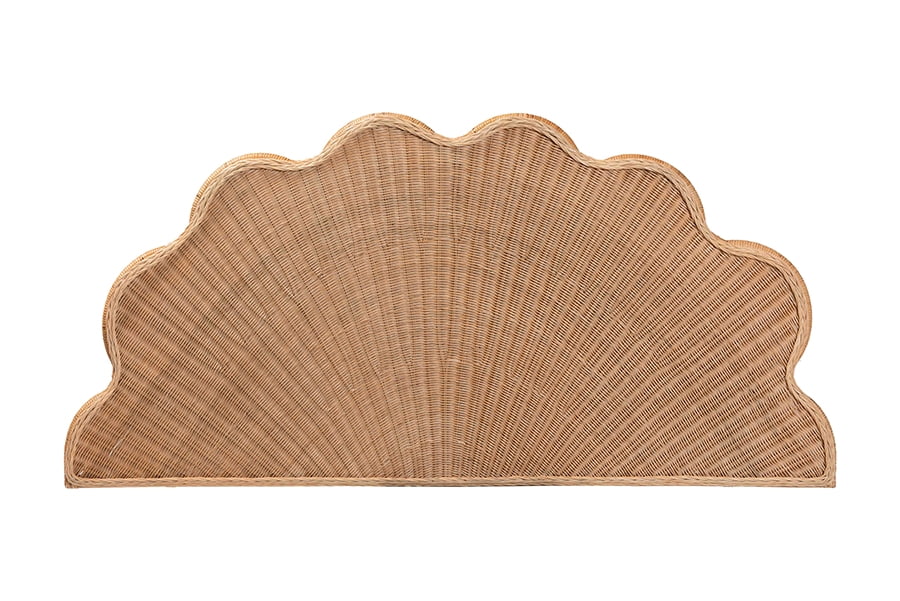 bali & pari Callias Natural Rattan Scalloped Headboard Queen