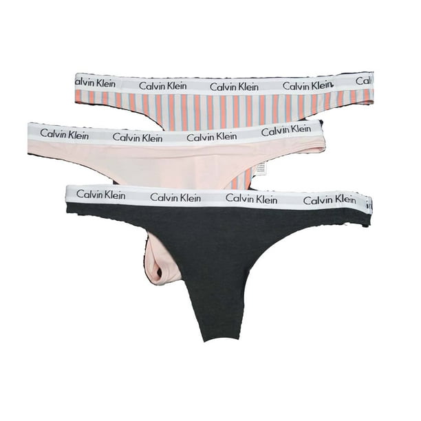 Calvin Klein Logo Assorted Thongs Pack of 3, 816, Large 