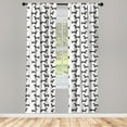 thumbnail image 5 of Ambesonne Dachshund Window Curtains, Dogs Pattern Lines, Each 28" W x 84" L, Dark Taupe Grey White, 5 of 5