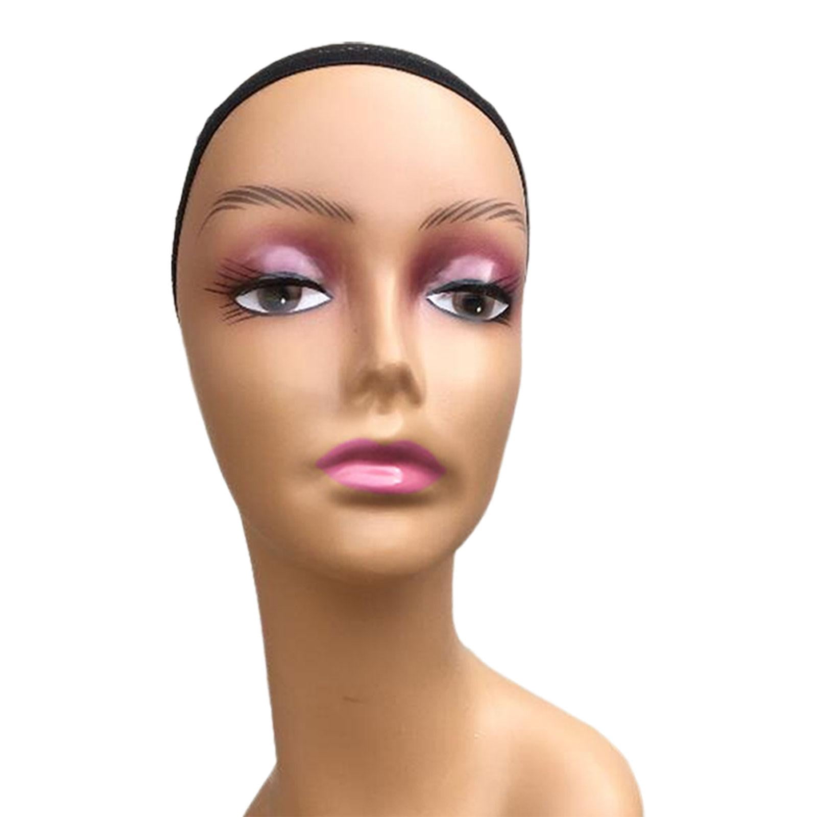 Female Mannequin Head, Doll Head ,Professional Makeup Cosmetology Female Training Head , Bald Manikin Head for Home ,Shop Hat Hair Style D