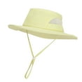 thumbnail image 2 of WEIGFI Child Boys Girls Sun Hat Bucket Cap With Mesh Adjustable Chin Strap Outdoor Daily Summer Casual Wear Lightweight Breathable Fishing Cute Beach Caps,Yellow,4-10 Year, 2 of 9