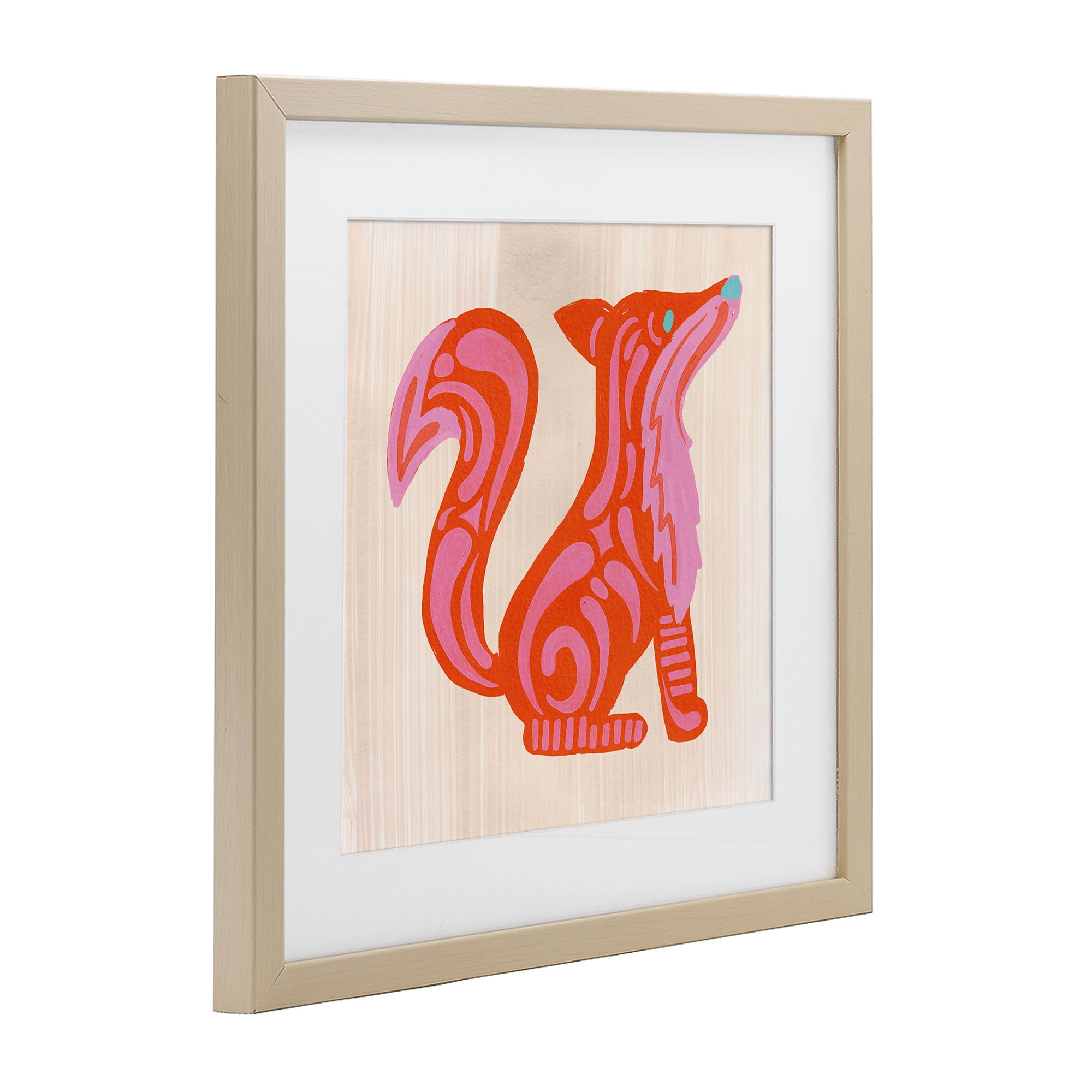 Stupell Industries Whimsical Folk Fox Vibrance Birch Framed Print Under Glass, design by The Paper Curator
