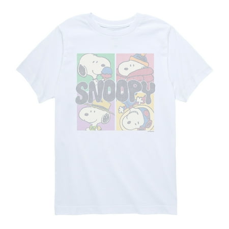 Peanuts - Snoopy Grid Tonal Washed - Youth Boys Short Sleeve Graphic T-Shirt