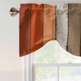 thumbnail image 5 of Tie Up Valances for Windows, Burnt Orange Brown Adjustable Valance Curtains Window Treatment for Living Room/Bedroom Windows, Farmhouse Vintage Wooden Rod Pocket Kitchen Curtains & Drapes 42x12 Inch, 5 of 9