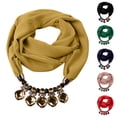 thumbnail image 3 of WREESH Womens Fashion Elegant Scarf Solid Chiffon Scarf Pendant Necklace Ethnic Style Soft Necklace Scarf Clothing Accessories Yellow, 3 of 3