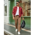 thumbnail image 2 of COOFANDY Men's Khaki Pants Casual Cotton Drawstring Elastic Waist Slacks Straight Leg Chino Twill Trousers with Pockets, 2 of 6