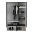 thumbnail image 4 of Rosie Armoire, Two Open Shelves, Double Door, Five Shelves, Hanging Rod Black / White, 4 of 5